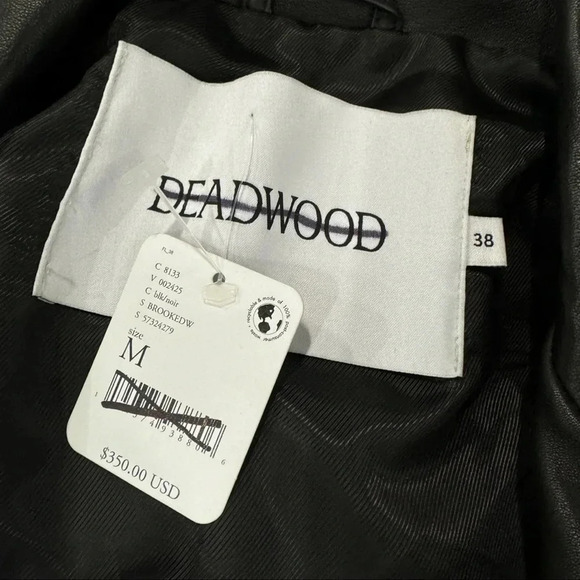 NWT Free People Deadwood Brooke Leather Blazer Jacket Black Medium - Picture 8 of 14